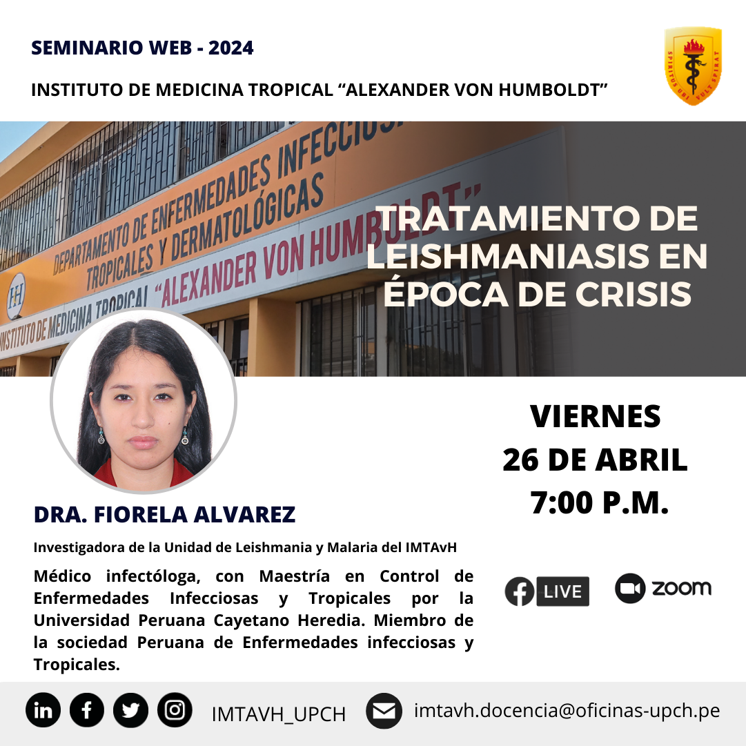 SEMINARIO WEB #04-2024: Tratamiento de Leishmaniasis en época de crisis