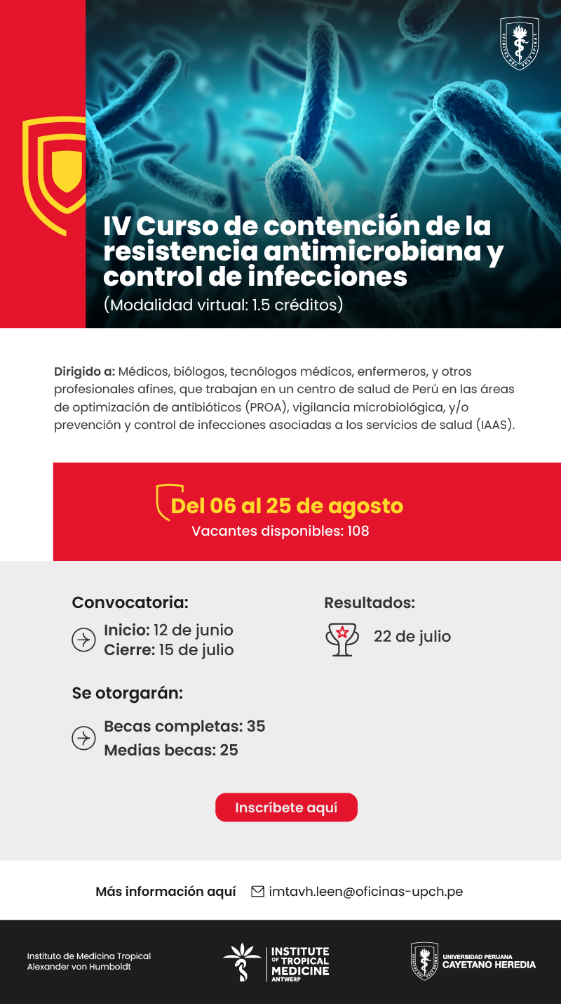 IV CURSO DE CONTENCIÓN DE LA RESISTENCIA ANTIMICROBIANA Y CONTROL DE INFECCIONES 2024