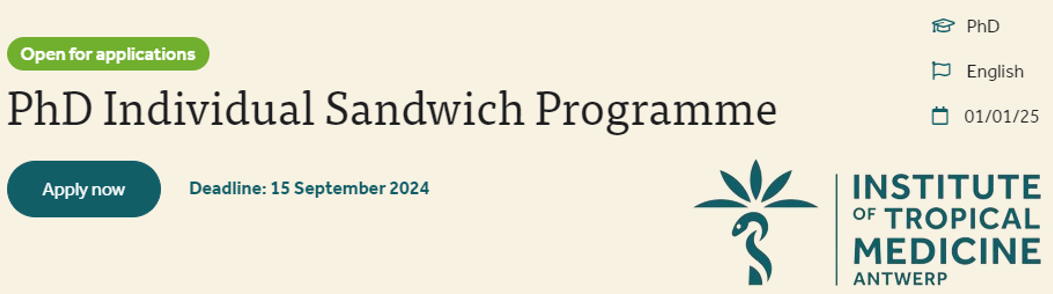 Convocatoria abierta a Programa Sandwich de PhD en el Institute of Tropical Medicine Antwerp