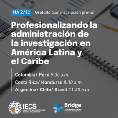 Webinar abierto: Profesionalizando la administración de la investigación en América Latina y el Caribe