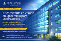 Convocatoria Abierta: 44.º Instituto de Verano de Epidemiología y Bioestadística de Johns Hopkins