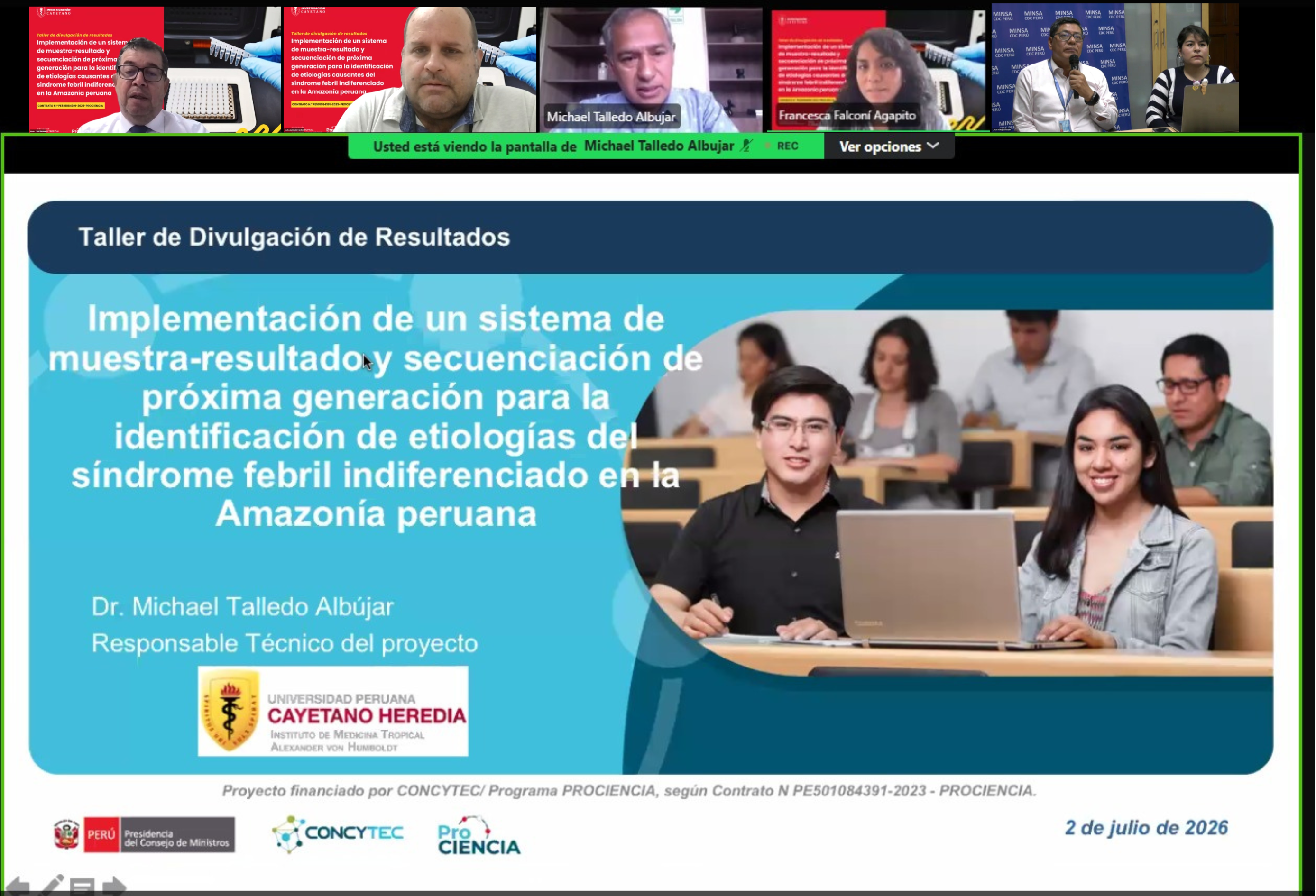 Taller de divulgación presentó avances de proyecto para fortalecer el diagnóstico de enfermedades febriles en la Amazonía peruana