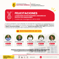 ¡Felicitaciones a los investigadores del IMT AvH reconocidos en fondos de investigación de la UPCH 2026!
